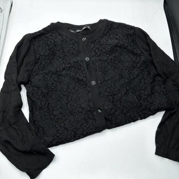 Zara Black Crochet Lace Cardigan - Size S - Picture 1 of 4